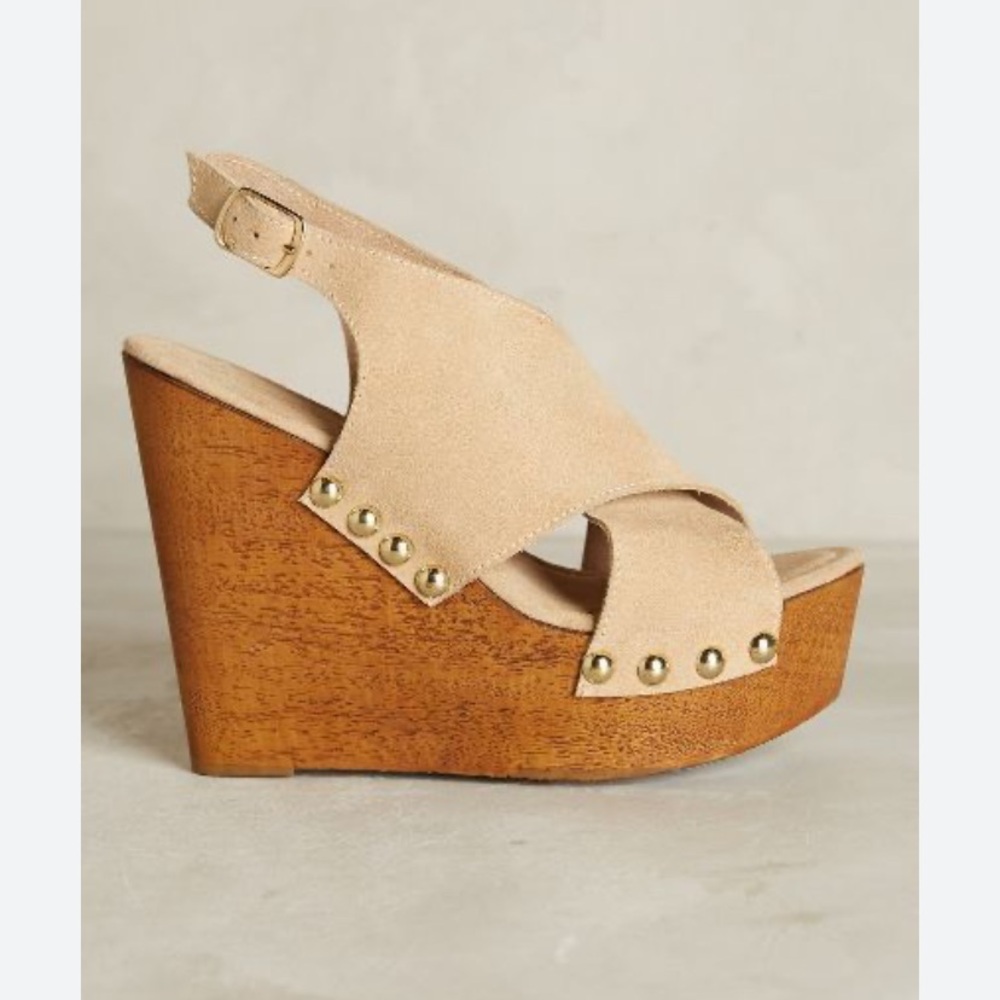 Sandro Rosi Yelena Wedge Sandals with Metallic Studs